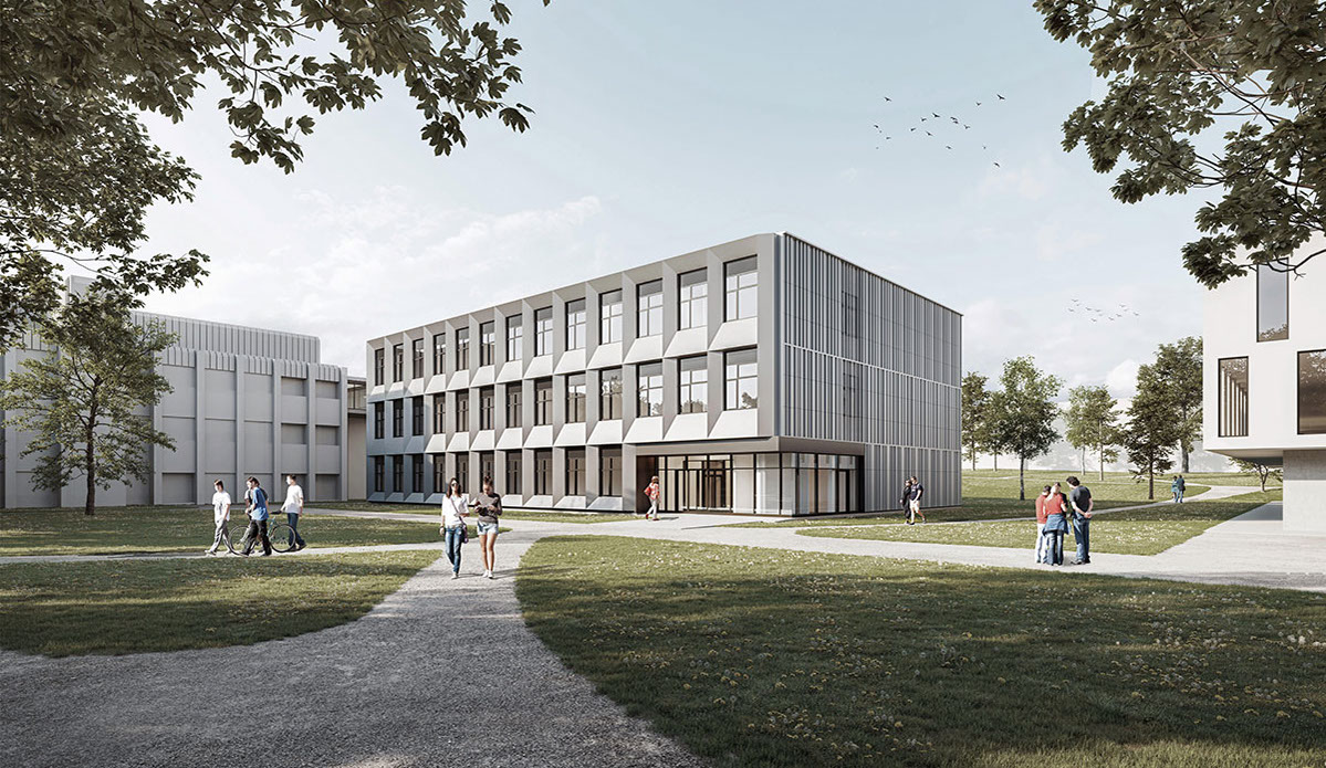 Erweiterungsbau Zentralbibliothek mit Quorum Rechenzentrum der Universität Augsburg